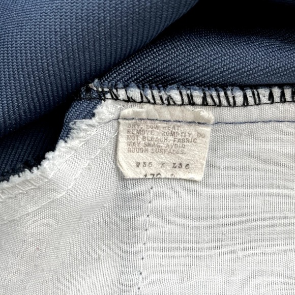 Vintage Levis Sta-Prest Pants Mens 34 Blue Straight Leg Dress Slacks Made in USA - Picture 9 of 16